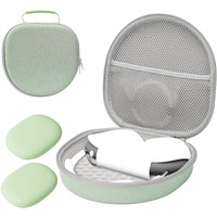Procase Hard Case For New Airpods Max, Travel Carrying Headphone Case With Silicone Earpad Cover & Mesh Pocket, Airpods Max Protective Portable Storage Bag -Green