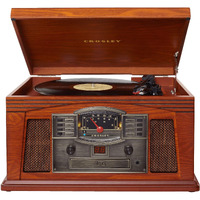 Crosley Cr42D-Pa Lancaster 3-Speed Turntable With Radio, Cd/Cassette Player, Aux-In And Bluetooth, Paprika