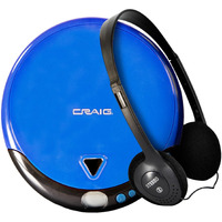 Craig Cd2808-Bl Personal Cd Player With Headphones In Blue And Black  Portable And Programmable Cd Player  Cd/Cd-R Compatible  Random And Repeat Playback Modes