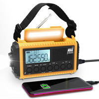 Emergency Radio Raynic 5000 Weather Radio Solar Hand Crank Am/Fm/Sw/Noaa Weather Alert Portable Radio With Cellphone Charger, Headphone Jack, Flashlight, Reading Lamp And Sos Alarm (Yellow)