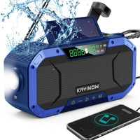 Emergency Weather Radios Hand Crank Solar Bluetooth Speaker,Portable Am Fm Noaa Radio 5000Mah Battery Powered Waterproof Wind Up Dynamo Radio Flashlight Phone Charger.Reading Light,Sos For Survival