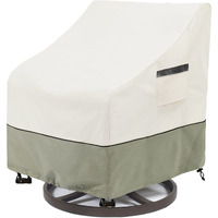 Lsongsky Outdoor Swivel Lounge Chair Cover,100% Waterproof Heavy Duty Outdoor Chair Covers,(33 L X 37 W X 38.5 H Inches) Patio Furniture Cover For Swivel Patio Lounge Chair,White&Grayish Green