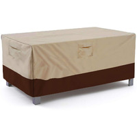 Vailge Veranda Rectangular/Oval Patio Table Cover, Heavy Duty And Waterproof Outdoor Lawn Patio Furniture Covers, Large Beige & Brown