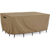 Tempera Outdoor Dining Set Cover For Outside Table And Chairs, Rectangle Patio Table Covers For Outdoor Furniture, Anti-Fading, Windproof,62 ' 'L X 42 ' 'W X 27.8 ' 'H,Taupe