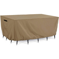 Tempera Outdoor Dining Set Cover For Outside Table And Chair, Rectangle Patio Table Covers For Outdoor Furnitures, Anti-Fading, Windproof, 90'' L X 60''W X 27.8''H, Taupe