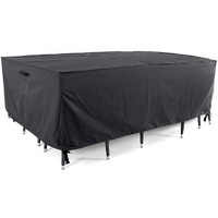 Tempera Outside Table And Chair Covers, Outdoor Dining Set Cover, Patio Furniture Cover Waterproof, Windproof For Winter, Rectangle, 90''L X 60''W X 27.8''H, Space Grey