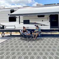 Fifame Outdoor Camping Rugs Patios Clearance Plastic Straw Rug Weatherproof Reversible Mats, Large Floor Mat For Rv, Backyard, Deck, Picnic, Beach, Trailer, Camping