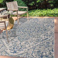 Jonathan Y Smb105B-8 Estrella Bohemian Medallion Textured Weave Indoor/Outdoor Navy/Gray 8 Ft. X 10 Ft. Area Rug Coastal, Easy Cleaning, For High Traffic, Kitchen, Living Room, Backyard, Non Shedding
