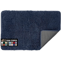 Gorilla Grip Soak Stopper Absorbent Chenille Indoor Doormat, Rubber Backing, Muddy Dog Paws Washable Mat, Quick Dry Microfiber Door Mat Inside Floor, Home D  Cor Welcome Mats, 24X17, Navy Blue