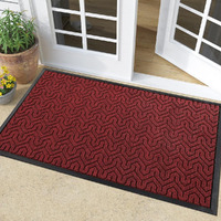 Yimobra Door Mat, All-Season Heavy Duty Doormat For Front Door Entrance, Non Slip Outside Mats For Home Entryway Floor, Low-Profile, Easy Clean, Garden And Patio, 36""X24"", Black Red