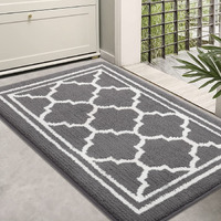 Buganda Indoor Door Mat, Resist Dirt And Absorbent Entrance Mat, Anti-Slip, Low Profile Inside Floor Mat Doormat For Entryway (20X32 Inches, Grey)