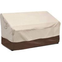 Vailge Heavy Duty Deep Patio Sofa Cover,100% Waterproof Outdoor Sofa Cover, Large Lawn Patio Furniture Covers With Air Vent, Large (Deep), Beige & Brown
