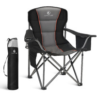 Let 's Camp Folding Camping Chair Oversized Heavy Duty Padded Outdoor Chair With Cup Holder Storage And Cooler Bag, 450 Lbs Weight Capacity, Thicken 600D Oxford
