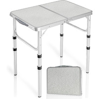 Redswing Small Folding Table 2 Feet, Small Foldable Table Adjustable Height, Lightweight Portable Aluminum Camping Table, 3 Heights, 23In X 15 In X 10 In