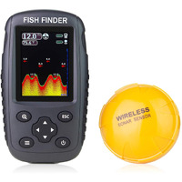 Venterior Portable Rechargeable Fish Finder Wireless Sonar Sensor Fishfinder Depth Locator With Fish Size, Water Temperature, Bottom Contour, Color Display