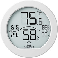 Indoor Thermometer Digital Hygrometer 3 Pack - Room Thermometer And Humidity Gauge - Lcd Hygrometer Thermometer With Max And Min Records(White)