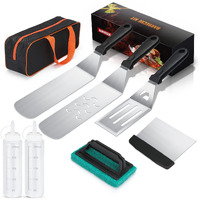 Blackstone Griddle Accessories Kit, 8Pcs Flat Top Grill Accessories Set For Blackstone And Camp Chef, Spatula, Griddle Cleaning Kit & Carry Bag For Great For Outdoor Bbq & Teppanyaki And Camping