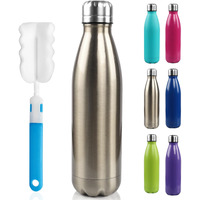 Bogi 17Oz Insulated Water Bottle Double Wall Vacuum Stainless Steel Water Bottles, Leak Proof Metal Sports Water Bottle Keeps Drink Hot And Cold - Perfect For Outdoor Sports Camping Biking (Cham)