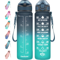 Enerbone 32 Oz Water Bottle With Times To Drink And Straw, Motivational Drinking Water Bottles With Carrying Strap, Leakproof Bpa & Toxic Free, Ensure You Drink Enough Water For Fitness Gym Outdoor