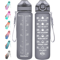 Enerbone 32 Oz Water Bottle With Times To Drink And Straw, Motivational Drinking Water Bottles With Carrying Strap, Leakproof Bpa & Toxic Free, Ensure You Drink Enough Water For Fitness Gym Outdoor