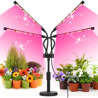 Syeioraom Grow Lights For Indoor Plants, Four Head Led Grow Light With Full Spectrum & Red White Spectrum For Indoor Plant Growing Lamp, Adjustable Gooseneck, Suitable For Plant(Four-Head Plant Light)