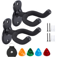 Guitar Wall Mount,Ukulele Hanger Hook Holder Stand Guitar Hangers Hooks For Acoustic Electric Bass Guitars And Ukulele (2 Set)