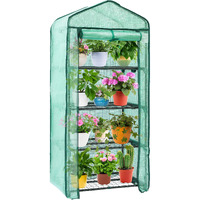 Ohuhu Mini Greenhouse For Indoor Outdoor, Small Plastic Plant Green House 4-Tier Rack Stand Portable Greenhouses With Durable Pe Cover For Seedling, 2.5X1.6X5.2 Ft, Ideal Gardening Gifts For Women Men