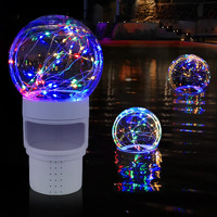 Pool Chlorine Floater With Colorful Solar Ball Lights, Floating Pool Chlorine Dispenser For 4X3    Chlorine Tablets, Easy Opening Chlorine Tablet Holder Floater, Anti-Sinking Spa Chemical Dispenser
