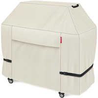 Porch Shield 58W X 24D X 46H Inch Premium Gas Grill Cover Up To 56 Inch, Waterproof And Fade Resistant 600D Bbq Covers For Weber, Brinkmann, Char-Broil And More, Light Tan