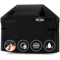 Grillman Premium Bbq Grill Cover. Rip-Proof & Waterproof (64"" L X 24"" W X 48"" H, Black) Top Heavy Duty Large Grill Cover For Weber Spirit, Genesis, Charbroil, Etc. Barbecue Cover And Gas Grill Covers