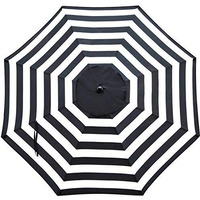 Sunnyglade 9Ft Patio Umbrella Replacement Canopy Market Umbrella Top Outdoor Umbrella Canopy With 8 Ribs (Black And White)