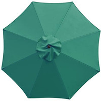 Sunnyglade 9Ft Patio Umbrella Replacement Canopy Market Umbrella Top Outdoor Umbrella Canopy With 8 Ribs (Dark Green)