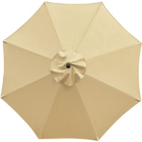 Sunnyglade 9Ft Patio Umbrella Replacement Canopy Market Umbrella Top Outdoor Umbrella Canopy With 8 Ribs (Tan)