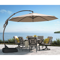 Grand Patio 11Ft Cantilever Umbrella With Base Outdoor Large Round Aluminum Offset Umbrella For Patio Garden Backyard (Champagne, 11 Ft)