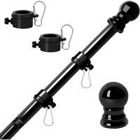Rsotc Flag Pole Kit 5 Ft Stainless Steel Yard Flag Poles For Outside House, Residential Or Commercial, Tangle Free Flag Pole For American Flag (Only Flagpole)
