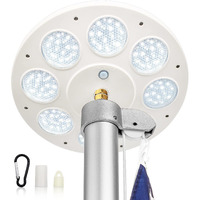 Solar Flag Pole Light, New 136 Led Flagpole Light 10000H Lifespan For 15-25 Ft Poles, 2-Mode Brightness, Waterproof Lighting On Outdoor Flag Pole Top, Auto On/Off