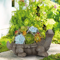 Gigalumi ?Upgraded 11.5 Inch Solar Garden Statues Turtle Figurine Lights With Succulent And 7 Leds For Outdoor Garden Decor Gifts For Mom Large Tortoise Statue For Yard Lawn Decoration