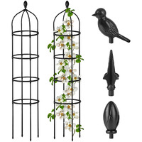 Garden Obelisk Trellis For Climbing Plants Outdoor 6 Ft Rose Bush Round Trellis For Pots Rustproof Metal Plant Flower Trellises For Clematis Vine Jasmine Support Outdoor Indoor