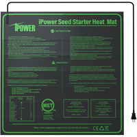 Ipower Glhtmtm-A 20"" X 20"" Waterproof Durable Seedling Heat Mat Warm Hydroponic Plant For Indoor Gardening Germination Starting, Black