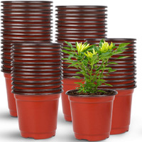 Augshy 150 Pcs 4"" Plastic Plants Nursery Pot, Seed Starting Pots For Succulent Seedling Cutting Transplanting