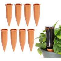 Vensovo 8Pcs Terracotta Watering Spikes - Automatic Self Watering Stakes, Plant Watering Devices For Wine Bottles Recycled Bottles, Clay Plant Garden Waterers For Vacations