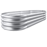 Land Guard 2Pcs Galvanized Steel Raised Garden Bed,8 X 4 X 1 Ft Large Metal Raised Planter Beds, Aluminum Raised Garden Bed For Vegetables, 8 X 4 X 1Ft(2Pcs)