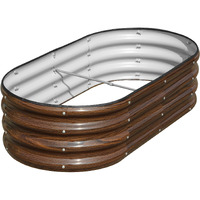 Snugniture Galvanized Raised Garden Bed, 4X2X1Ft Oval Metal Planter Box For Planting Outdoor Plants Vegetables