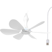 Mengnessly Usb Mini Small Ceiling Fan Quiet Camping Optional Rv Fans Emergency Portable Outdoor Hanging Gazebo Canopy Dorm Fans Silent For Grow Tent,Hiking,Outages Battery Operated,Power Bank Powered