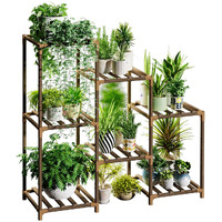Bamworld Plant Stand Indoor Plant Stands Wood Outdoor Tiered Plant Shelf For Multiple Plants 3 Tiers 7 Potted Ladder Plant Holder Table Plant Pot Stand For Window Garden Balcony Living Room Gifts For Christmas