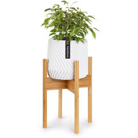 Fox & Fern Mid Century Modern Plant Stand, Plant Stand Indoor, Indoor Plant Stand, Plant Stands For Indoor Plants, Plant Holder, Corner Plant Stand - Excluding Plant Pot - Acacia Wood - Fits 8"" Pot