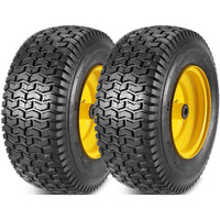 Maxauto 2Pcs 16X6.50-8 Front Tires And Wheels Assembly For Lawn Mower Tractors, 3"" Offset Long Hub With 3/4""Bearings, Pneumatic Tire