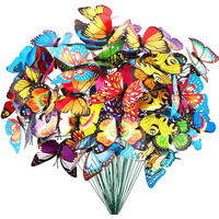 Teenitor Garden Butterfly Stakes, 60Pcs 7Cm Decor Yard Patio Planter Flower Pot Spring Garden Stakes Decorative Outdoor Butterfly Decorations