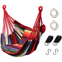 Hommtina Hammock Chair Hanging Rope Swing, Max 300 Lbs Hanging Chair With Pocket- Quality Cotton Weave For Superior Comfort & Durability Perfect For Outdoor, Home, Bedroom, Patio, Yard (Colorful)