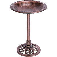 Vivohome 28 Inch Height Polyresin Lightweight Antique Outdoor Garden Bird Bath Bronze